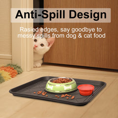 Home-Man raised-edge tray with 1.2 inch lip contains liquids and debris.