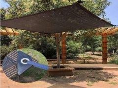 HomeABC shade mesh close-up shows dense fabric and UV resistance.