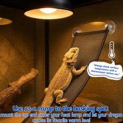 Homedy Crafts Bearded Dragon Hammock secure mounting with cups and ties for stable use.