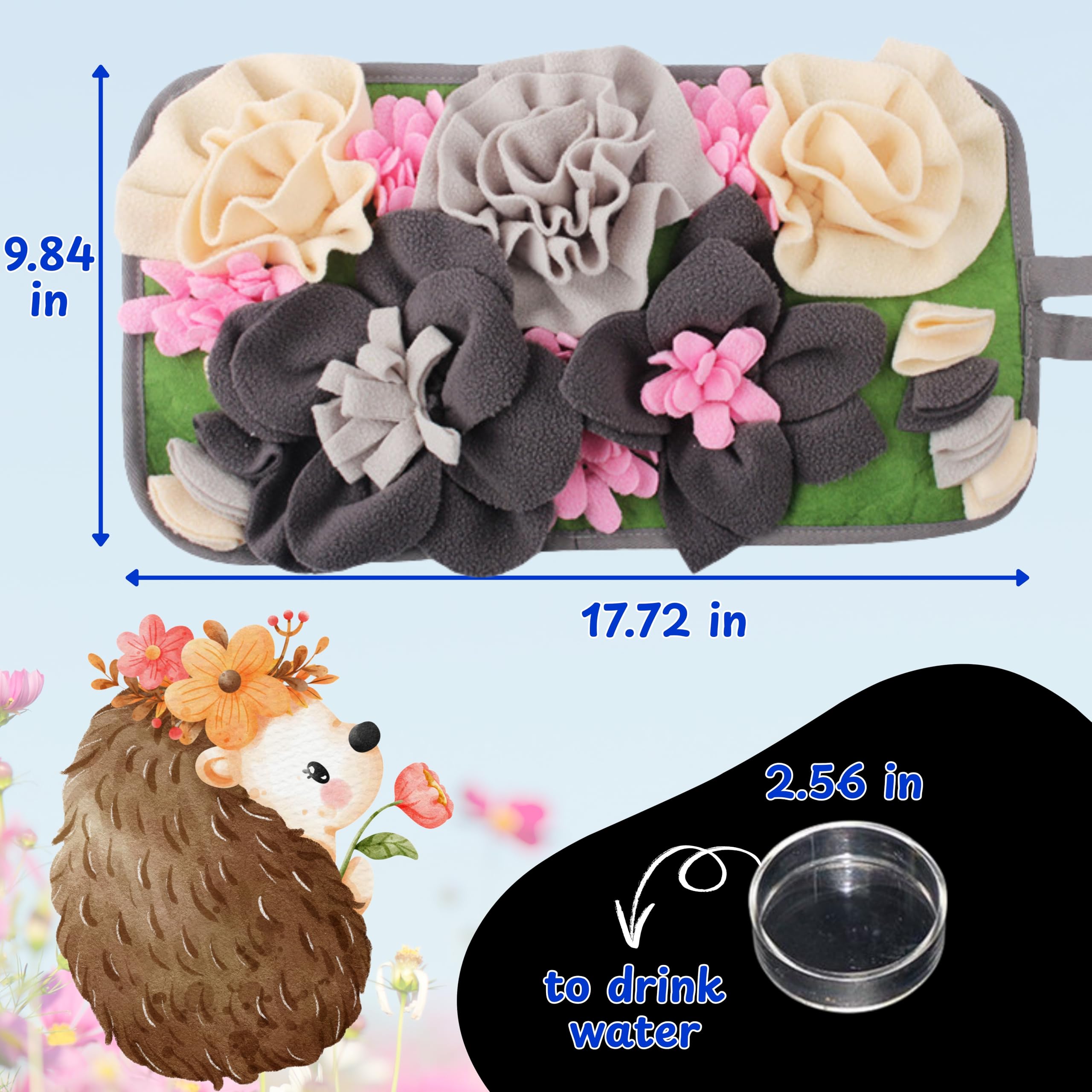 Homedy Crafts foraging mat hedgehog mealtime slow-down, encouraging mindful bites