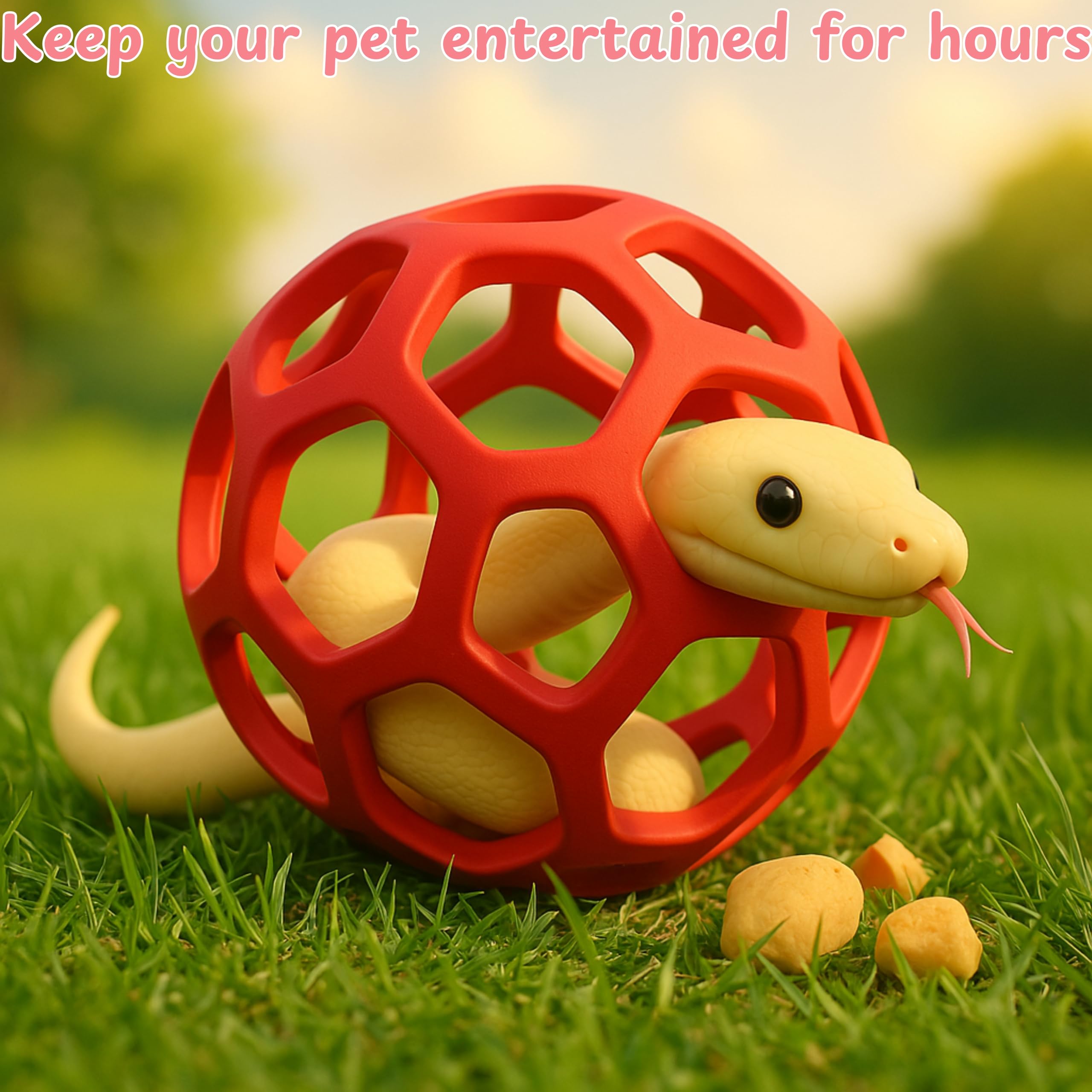 Homedy Crafts jungle gym ball with chain red close-up for secure attachment