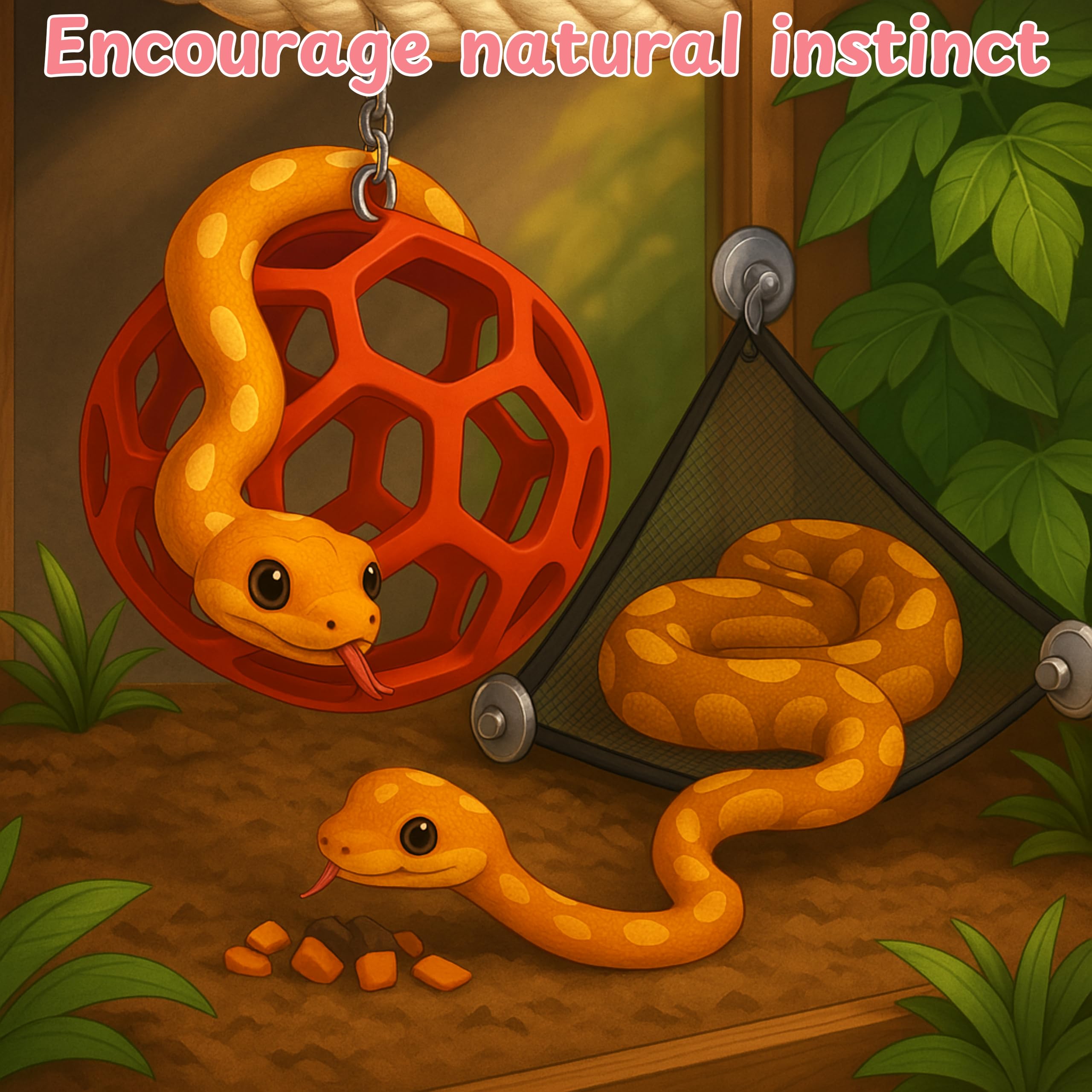 Homedy Crafts snake hammock suction cups setup red easy install