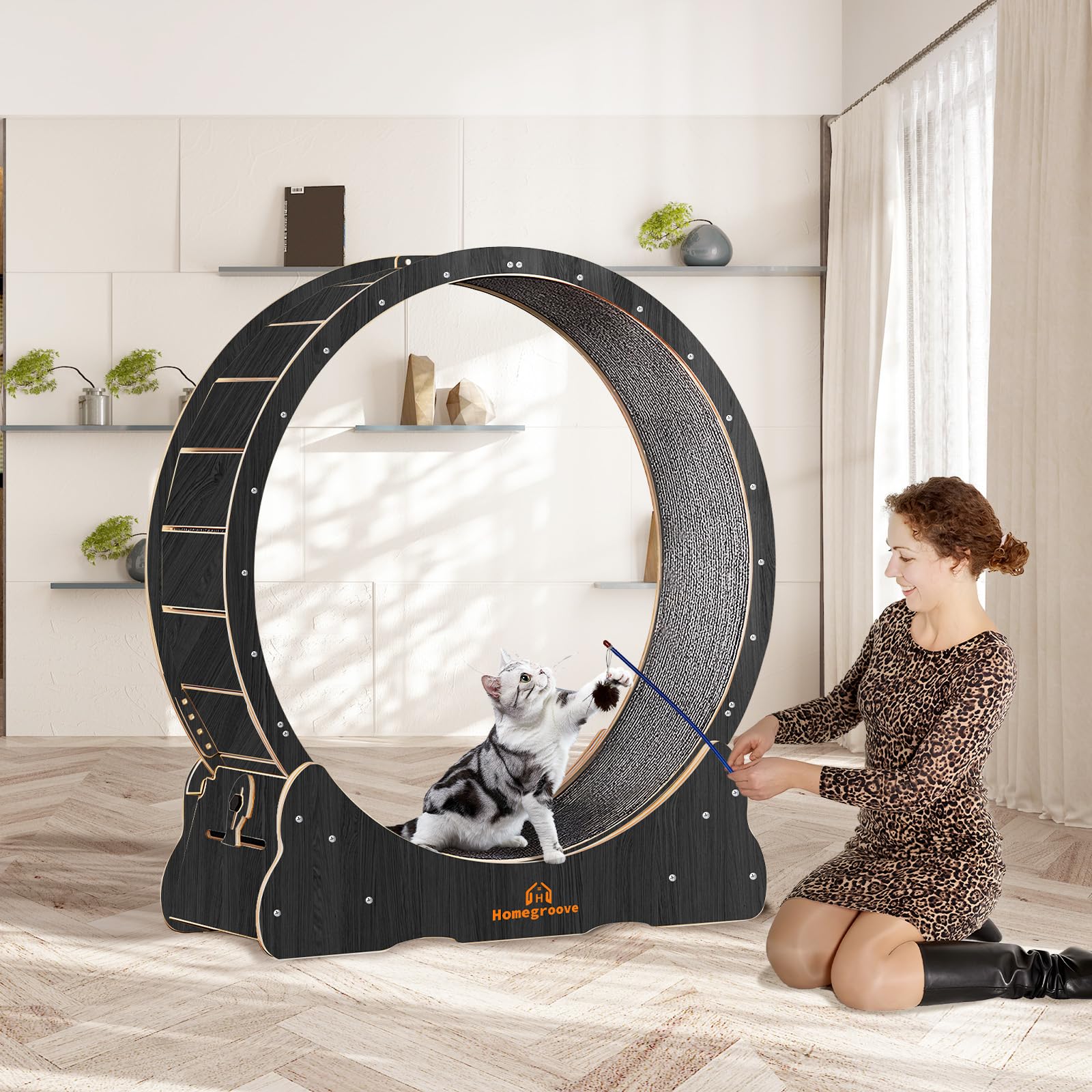 Easy assembly view for Homegroove cat wheel setup