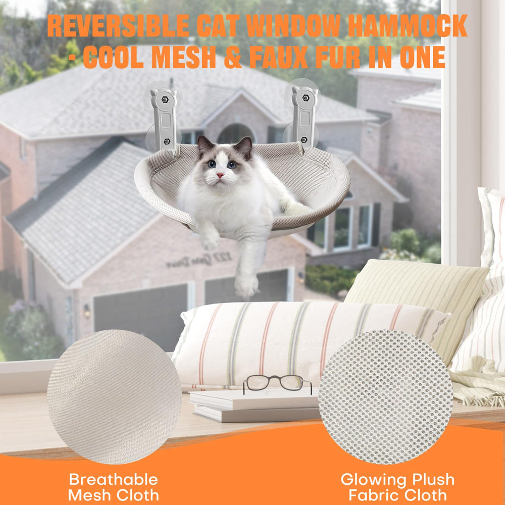 Homegroove window bed with suction cups, secure and stable mounting.