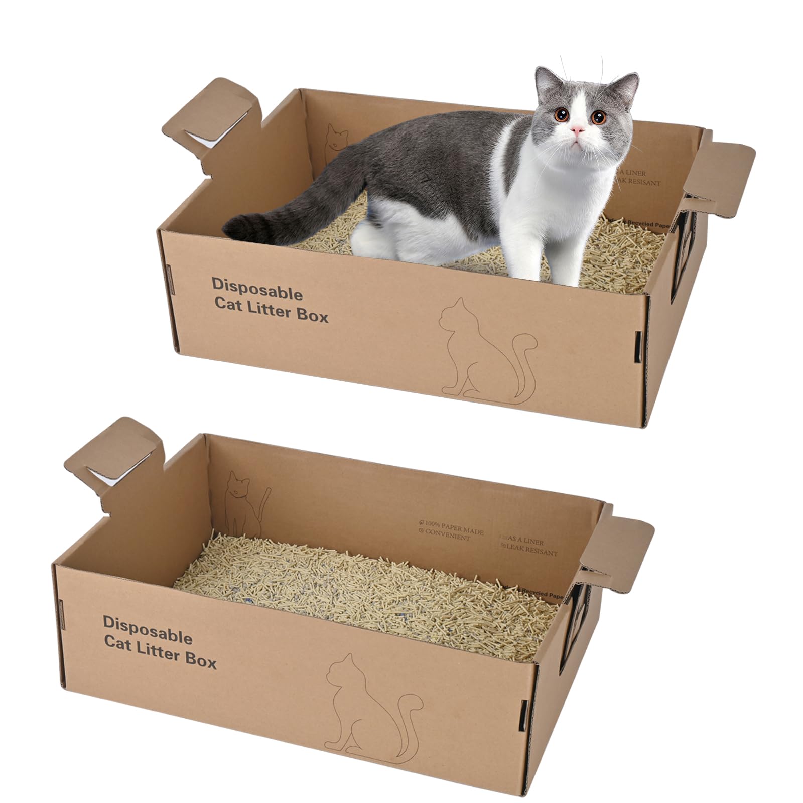 HomeGroove disposable litter box folded for quick travel and mess-free use.