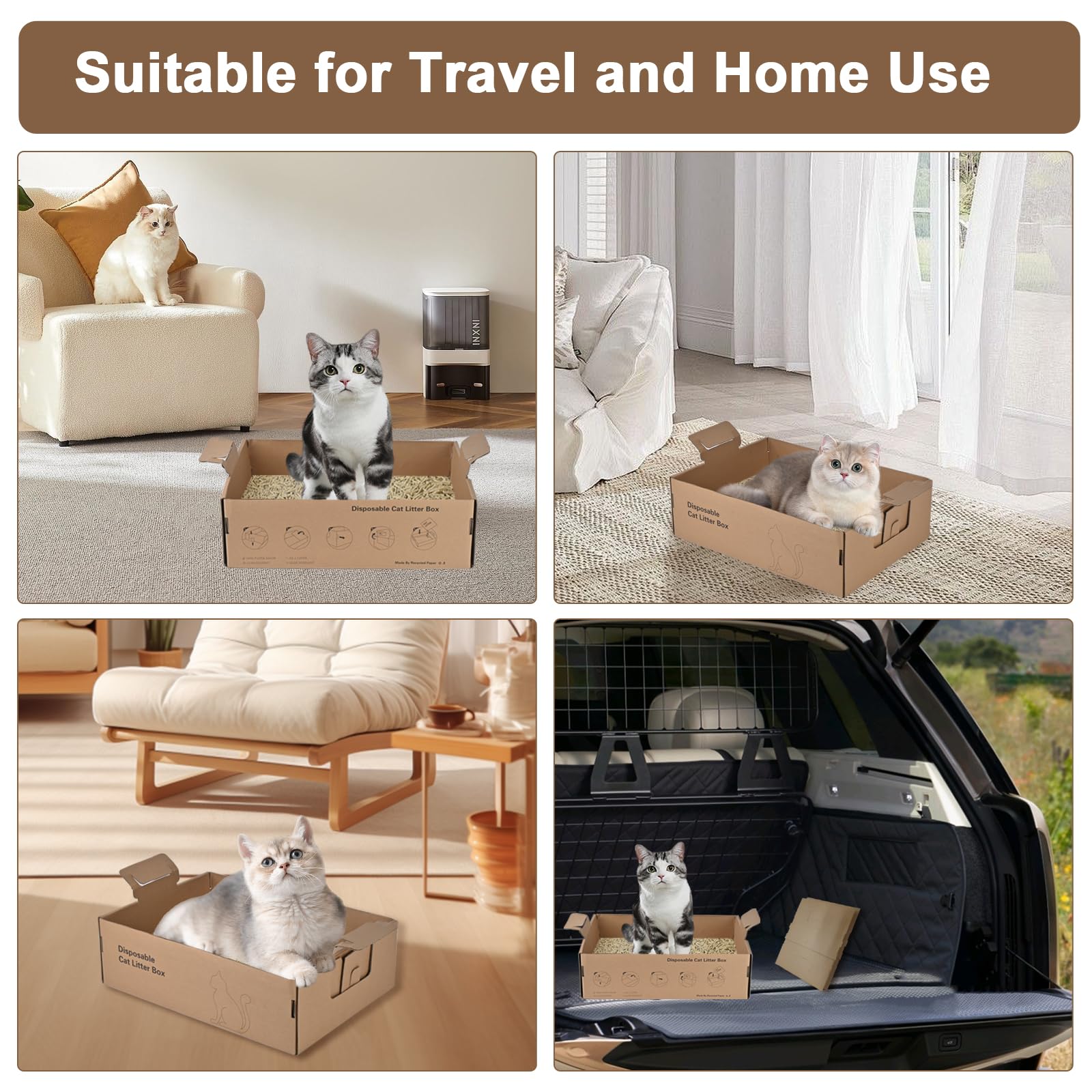 HomeGroove large cat litter box measures 174x123x54 for ample space.