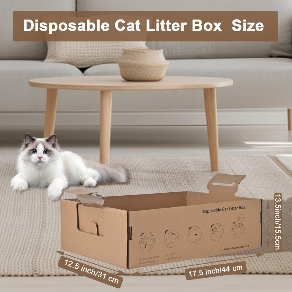 HomeGroove large-cat litter box with waterproof cardboard keeps mess contained.