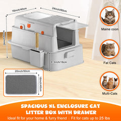 Homegroove stainless steel litter box front entry for comfortable access near the floor.