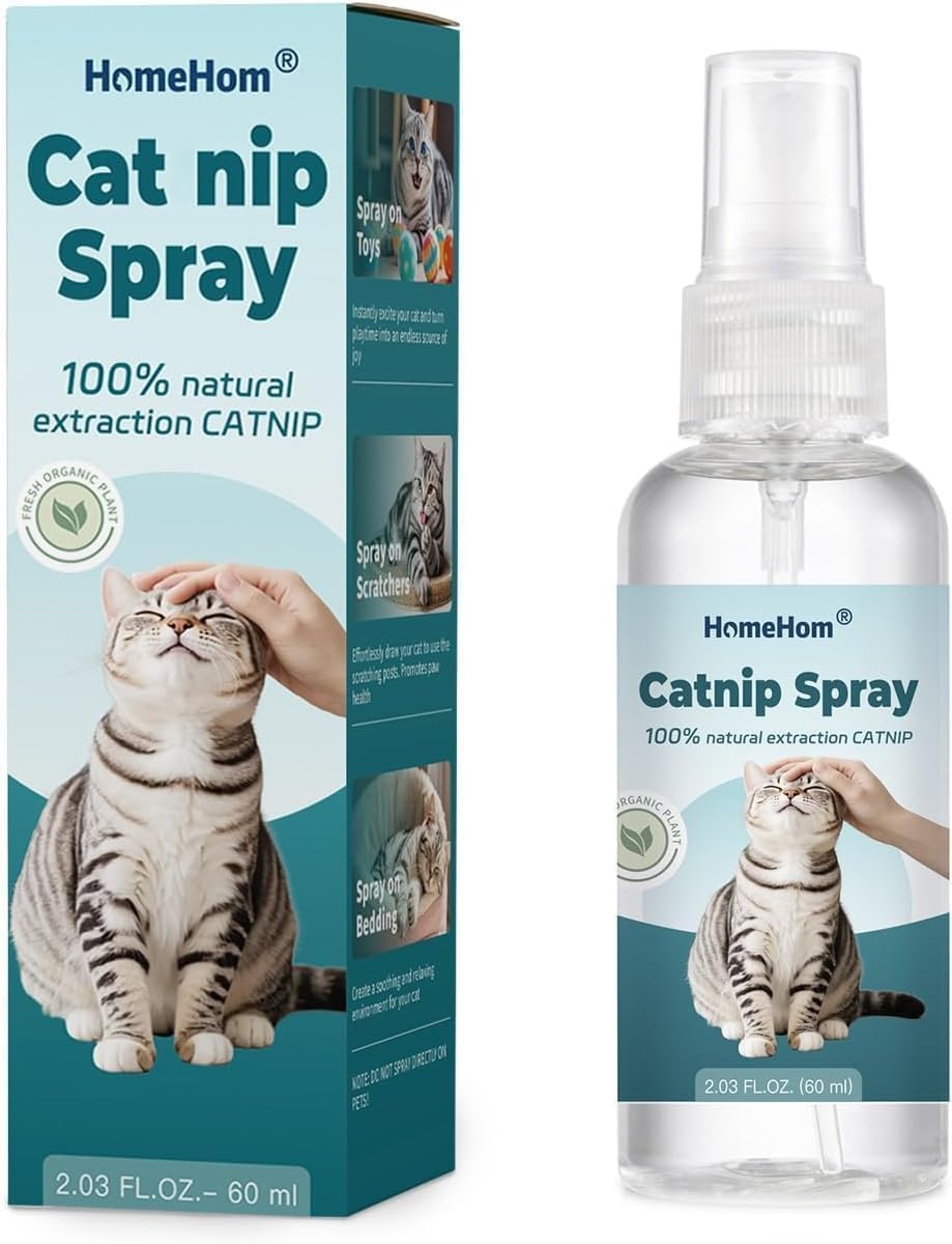 HomeHom Catnip Spray supports indoor cat engagement and stress relief