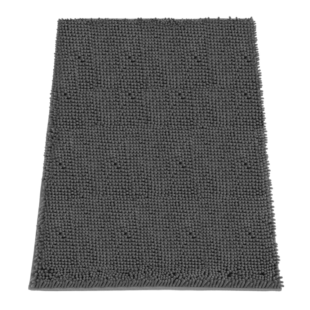 HOMEK absorbent dog door mat with chenille traps mud at the entry.