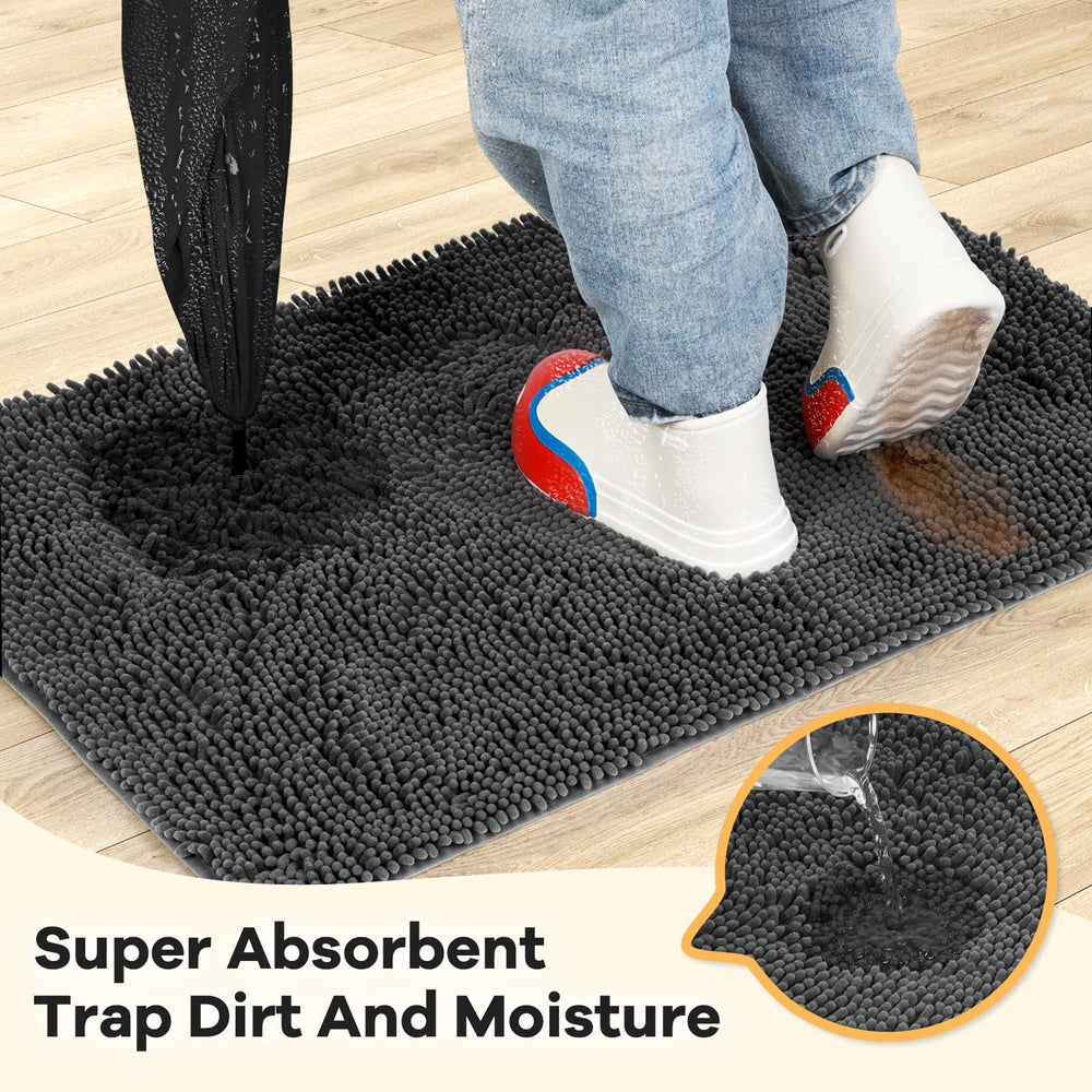 HOMEK chenille entry rug with plush surface for cozy paw rests