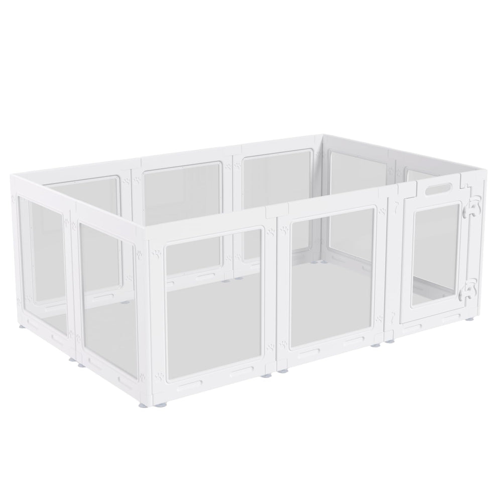 Homelio indoor dog playpen setup in a compact living space