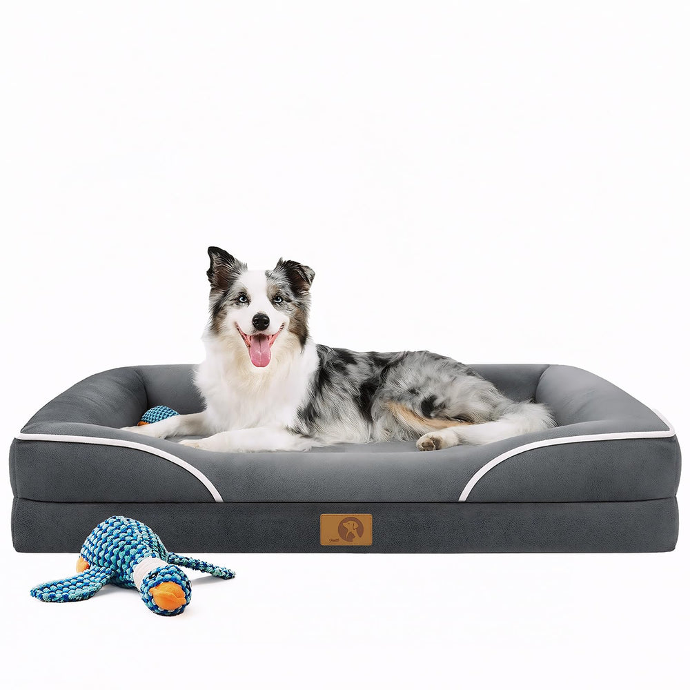 Homemate dog bed – top view emphasizes orthopedic foam support for joints.