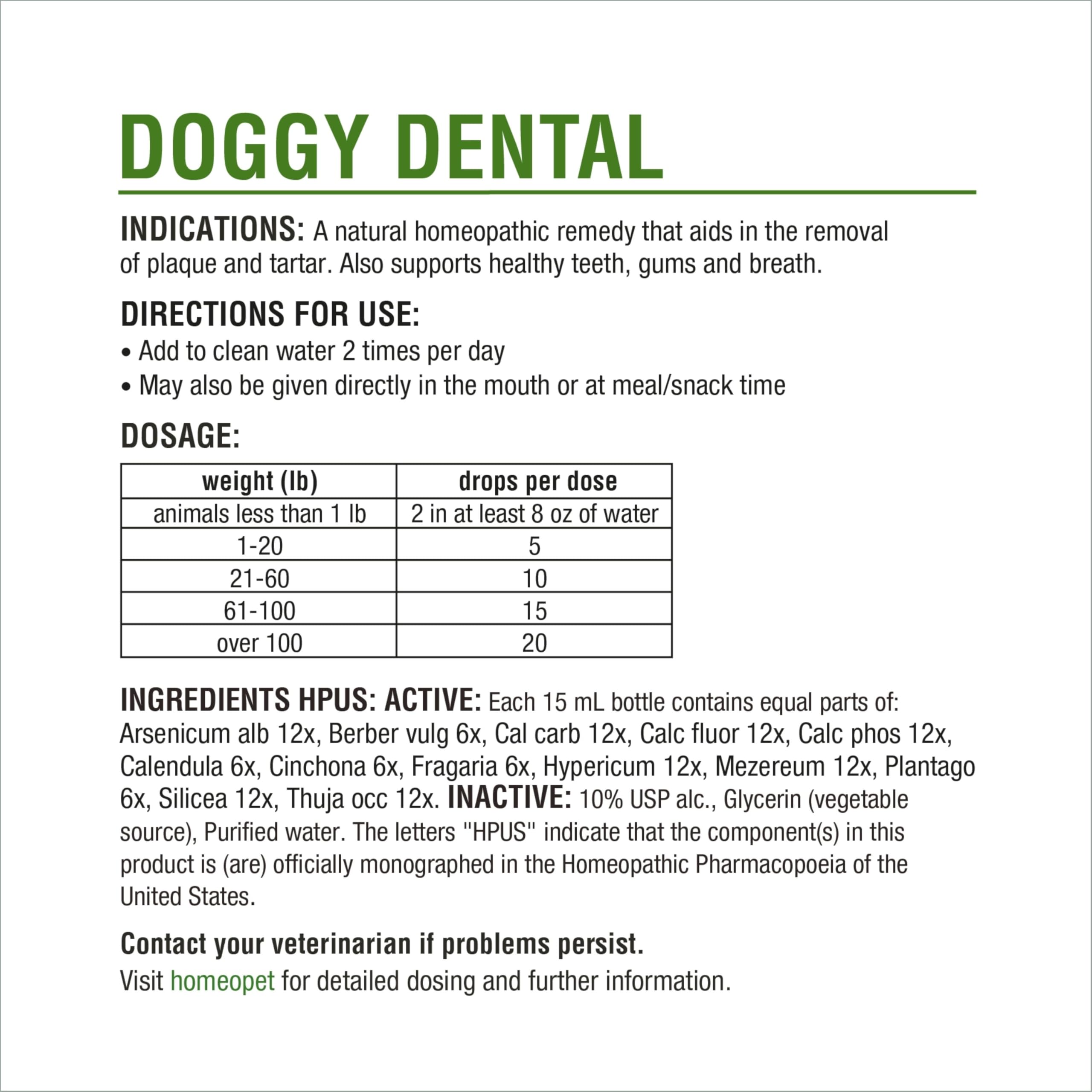 HomeoPet Doggy Dental suitable for dogs of all ages in daily care routines.