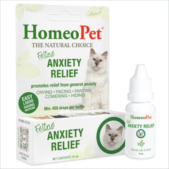 HomeoPet Feline Anxiety Relief drops ready to ease cat stress.