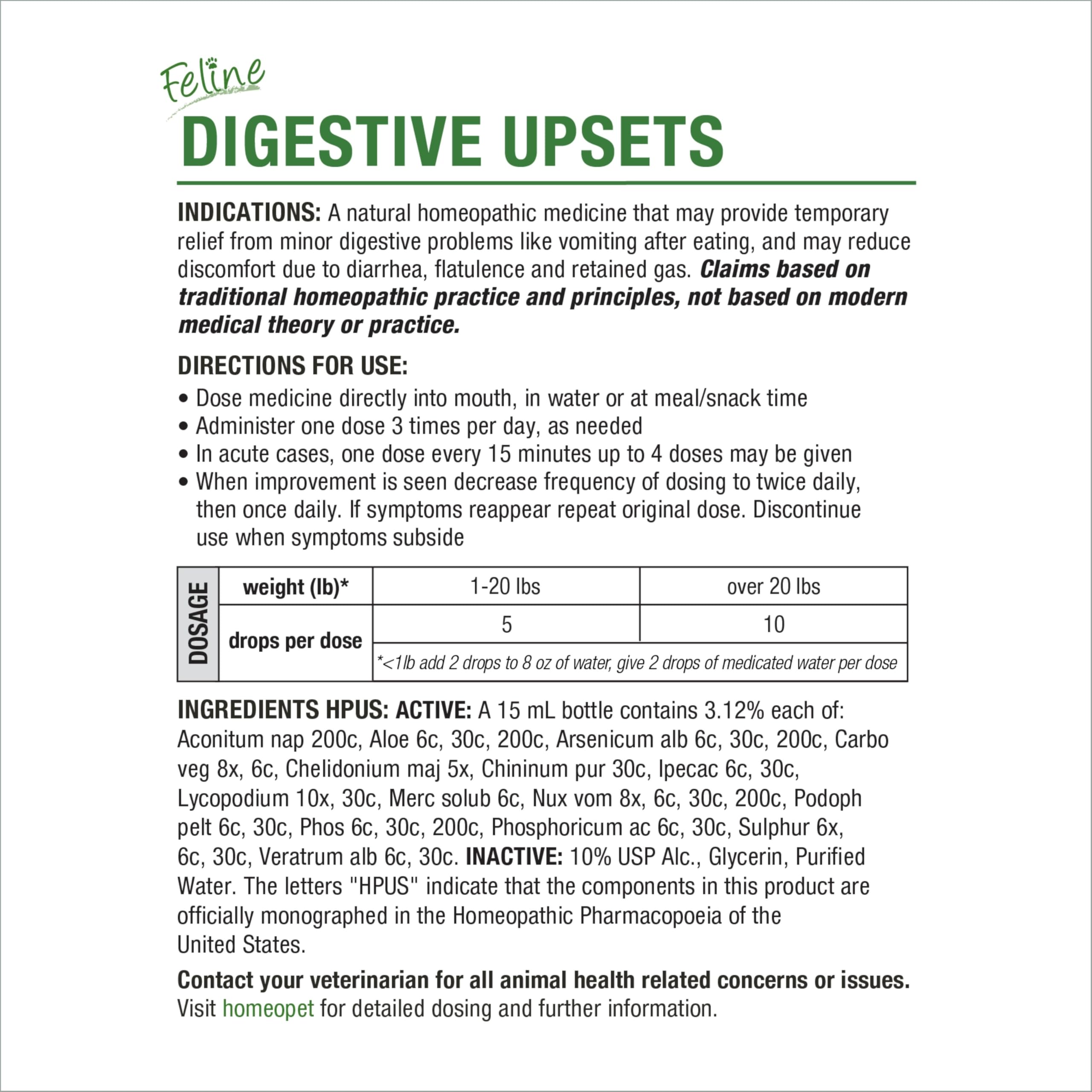 HomeoPet Feline Digestive Upsets water-dilution – easy dilution with drinks