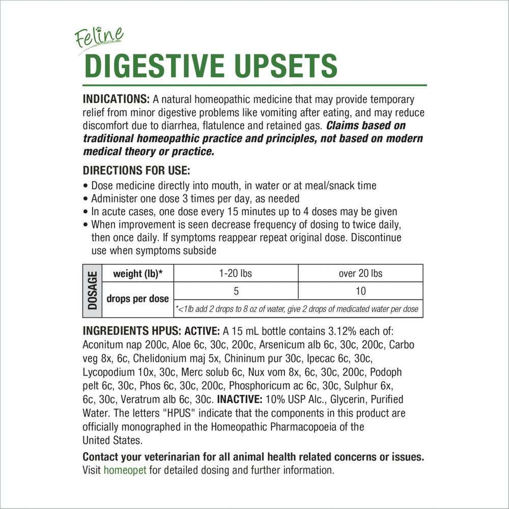 HomeoPet Feline Digestive Upsets water-dilution – easy dilution with drinks
