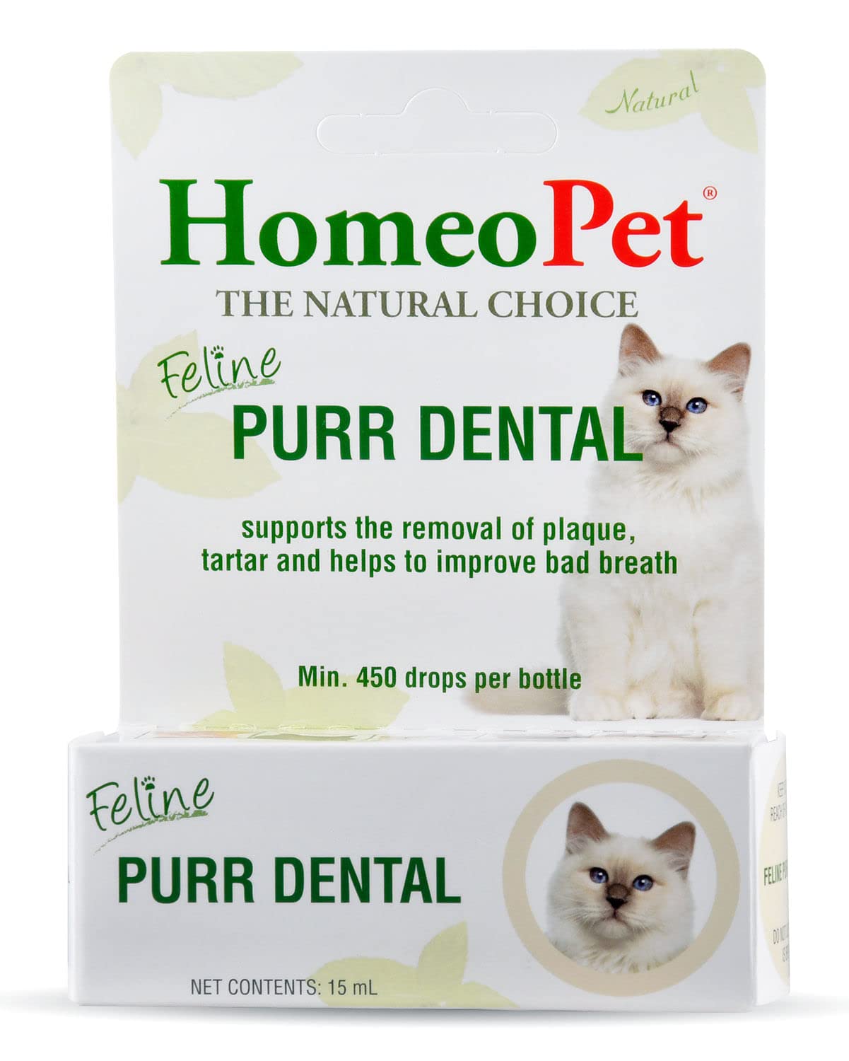 HomeoPet Feline Purr Dental bottle for natural cat dental care and easy dosing