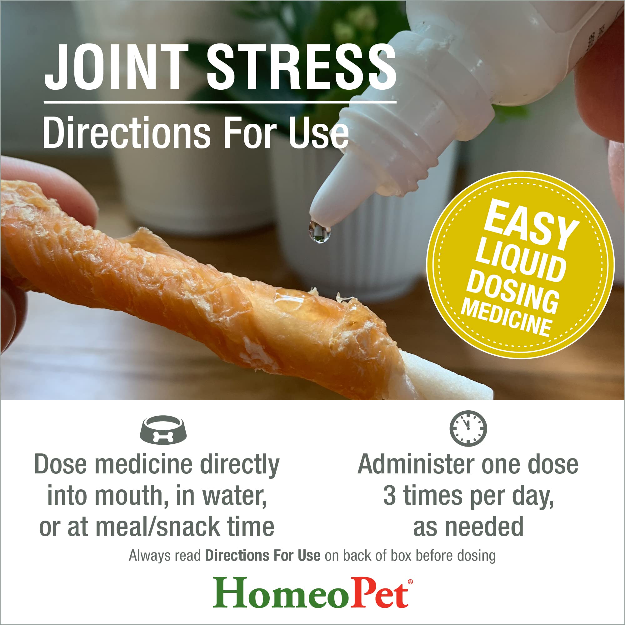 Senior pet using Joint Stress after activity for temporary relief.