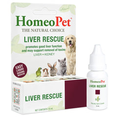 HomeoPet Liver Rescue bottle front view supports liver health in pets.