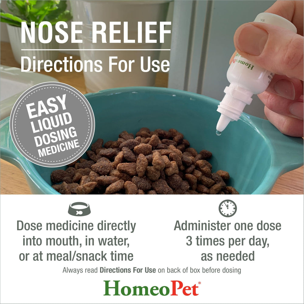 HomeoPet Nose Relief served in water supports easy daily integration