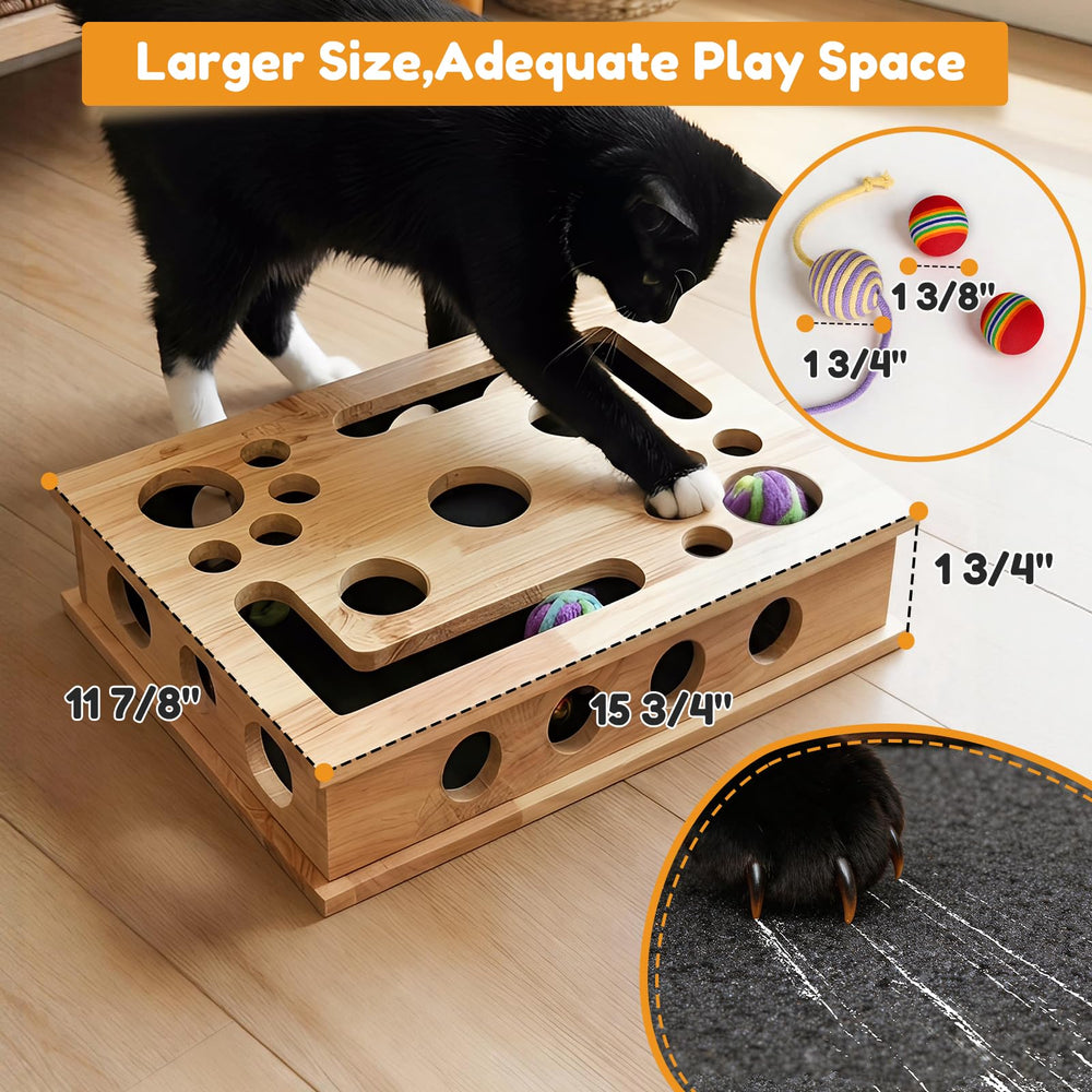 HOMEPEDIA thick solid oak frame emphasizes strength for energetic cats.