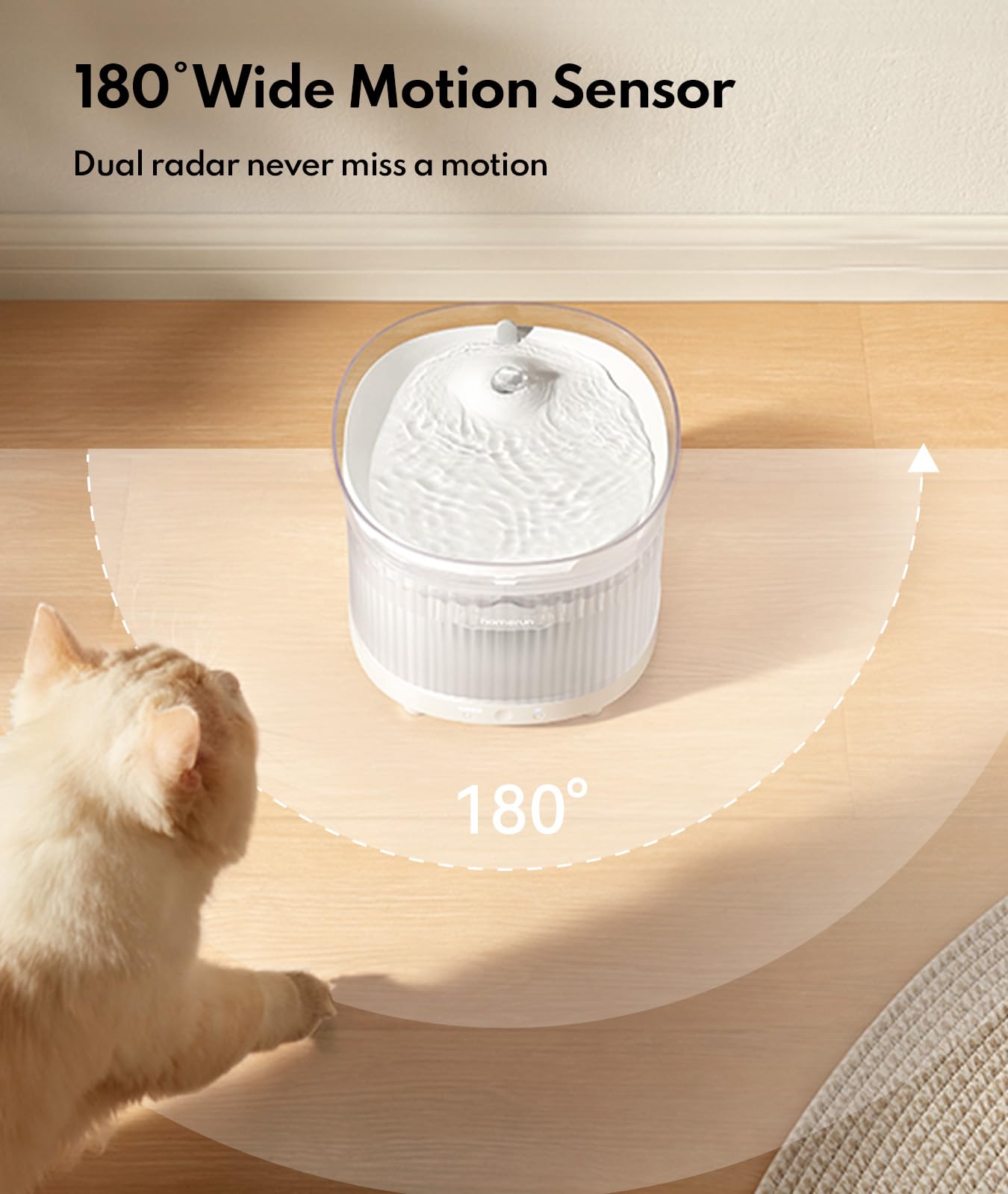 HomeRunPet white finish close-up; sleek design fits any home.