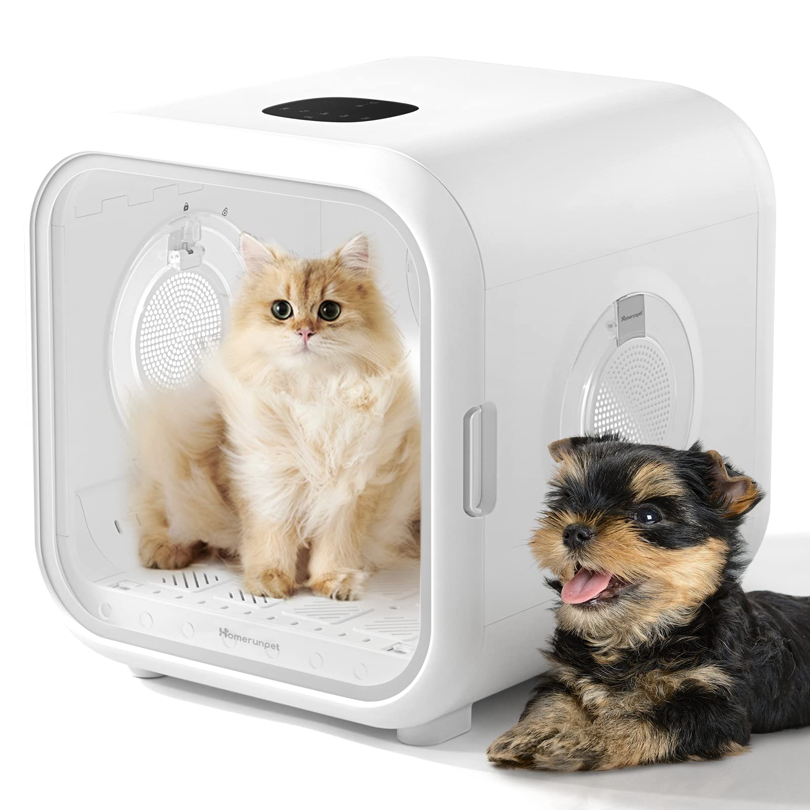 HomeRunPet Drybo Plus front view showing compact, home-friendly design for easy use