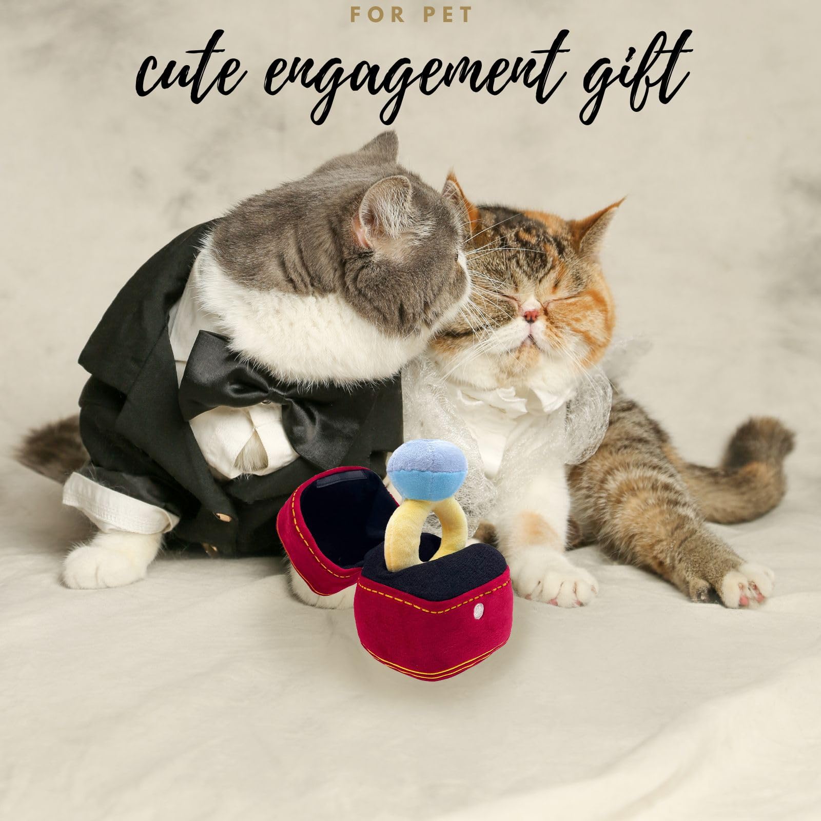 HomeSoGood interested diamond ring case plush, great for interactive games and cuddling