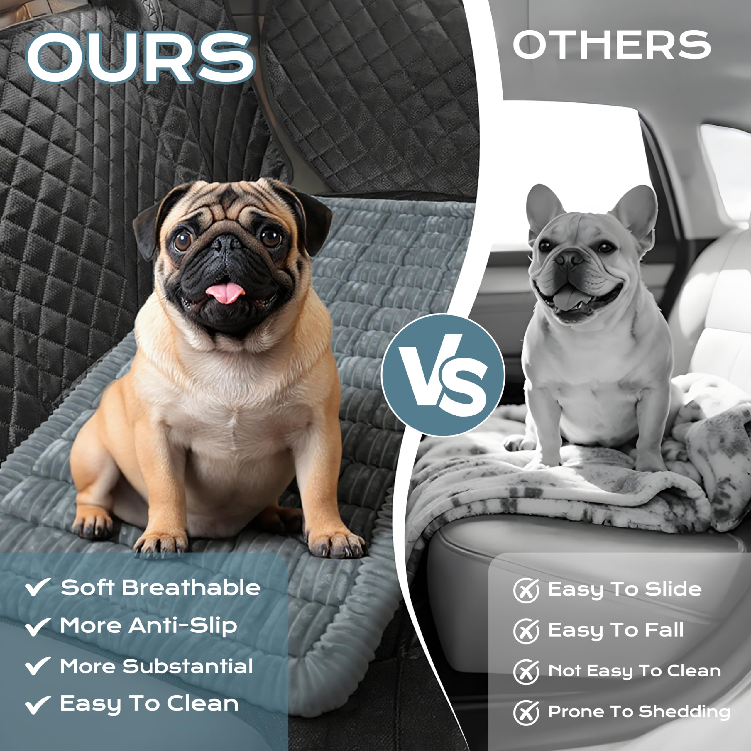HomeTails dog bed with non-slip base stays secure on car seats.