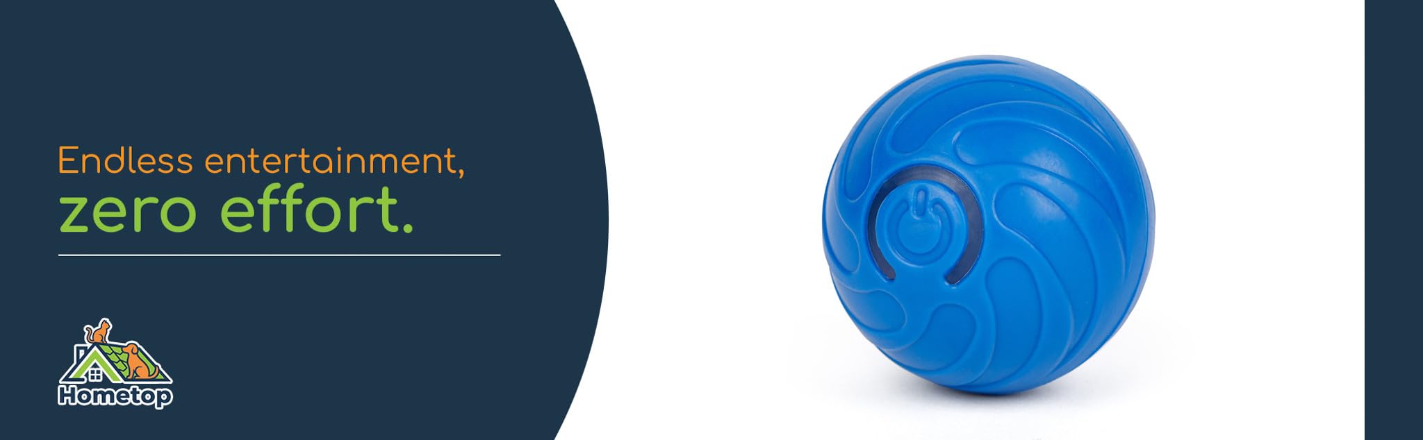 Hometop ZoomieBall works on tile, wood, and carpet surfaces.