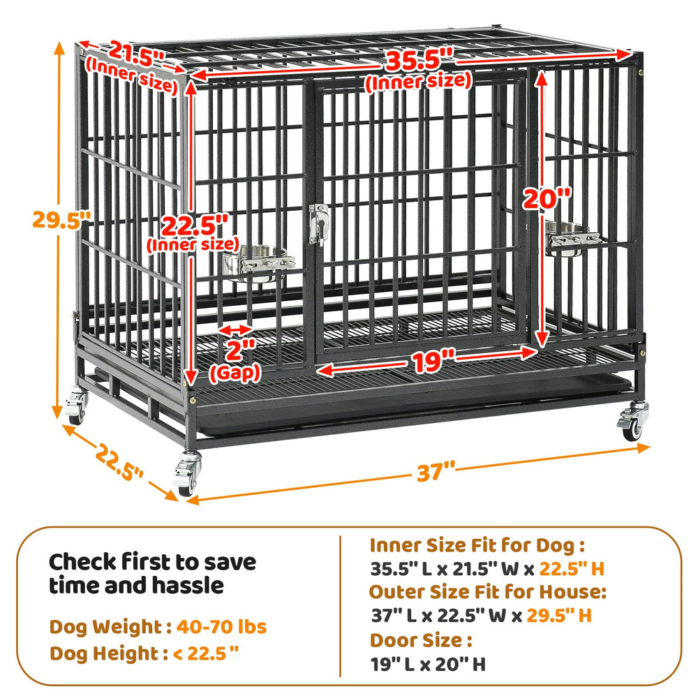 Homey Pet 37-inch crate double doors easing daily care