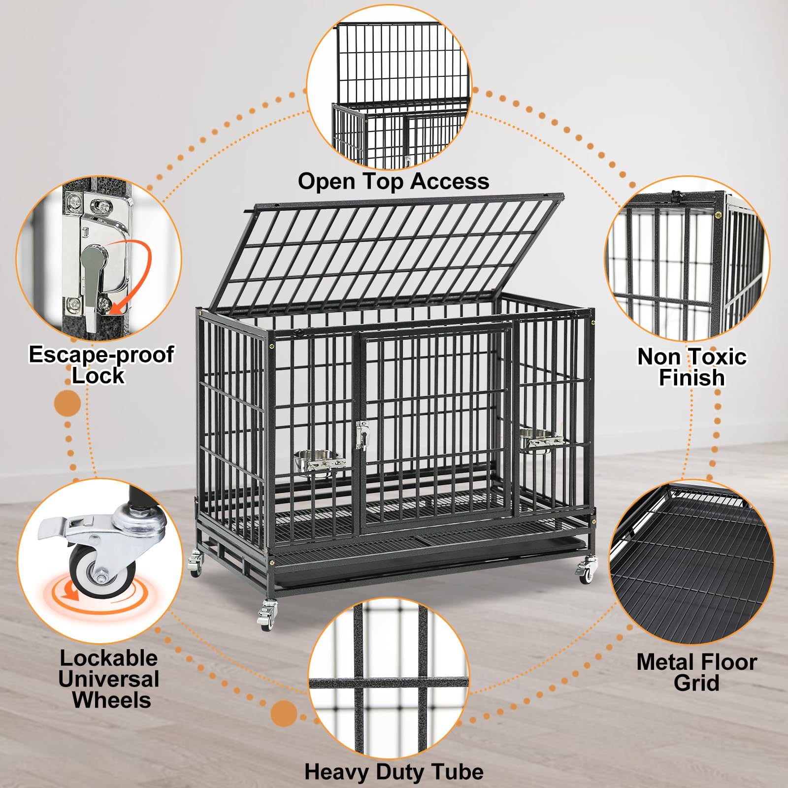 Homey Pet 37-inch crate side door for convenient feeding