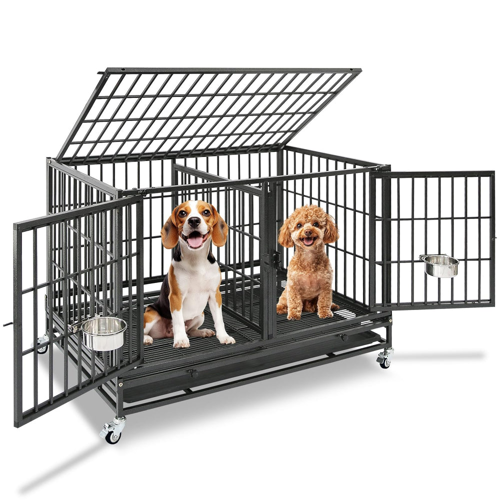 Homey Pet 43 Inch Stackable Dog Crate for space savings in multi-pet homes
