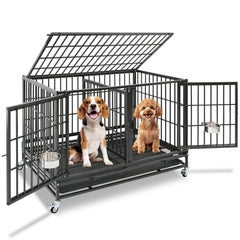 Homey Pet 43 Inch Stackable Dog Crate for space savings in multi-pet homes