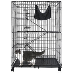 Homey Pet 50-inch cat cage with a spacious multi-cat layout for play.