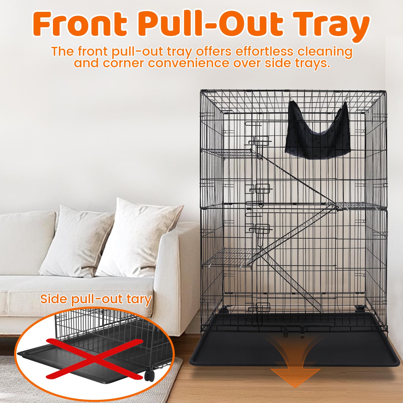 Homey Pet 360° wheels provide smooth mobility for repositioning.