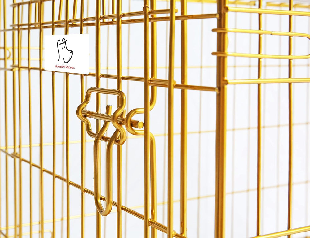 Homey Pet Copper Gold Dog Crate foldable design for quick setup
