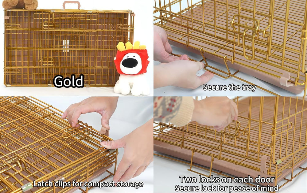 Homey Pet Copper Gold Dog Crate size 30 inch fits medium-small dogs
