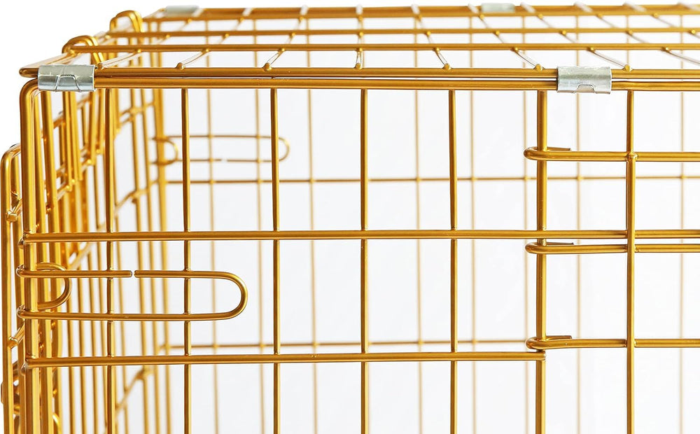 Homey Pet Copper Gold Dog Crate travel handle supports easy transport