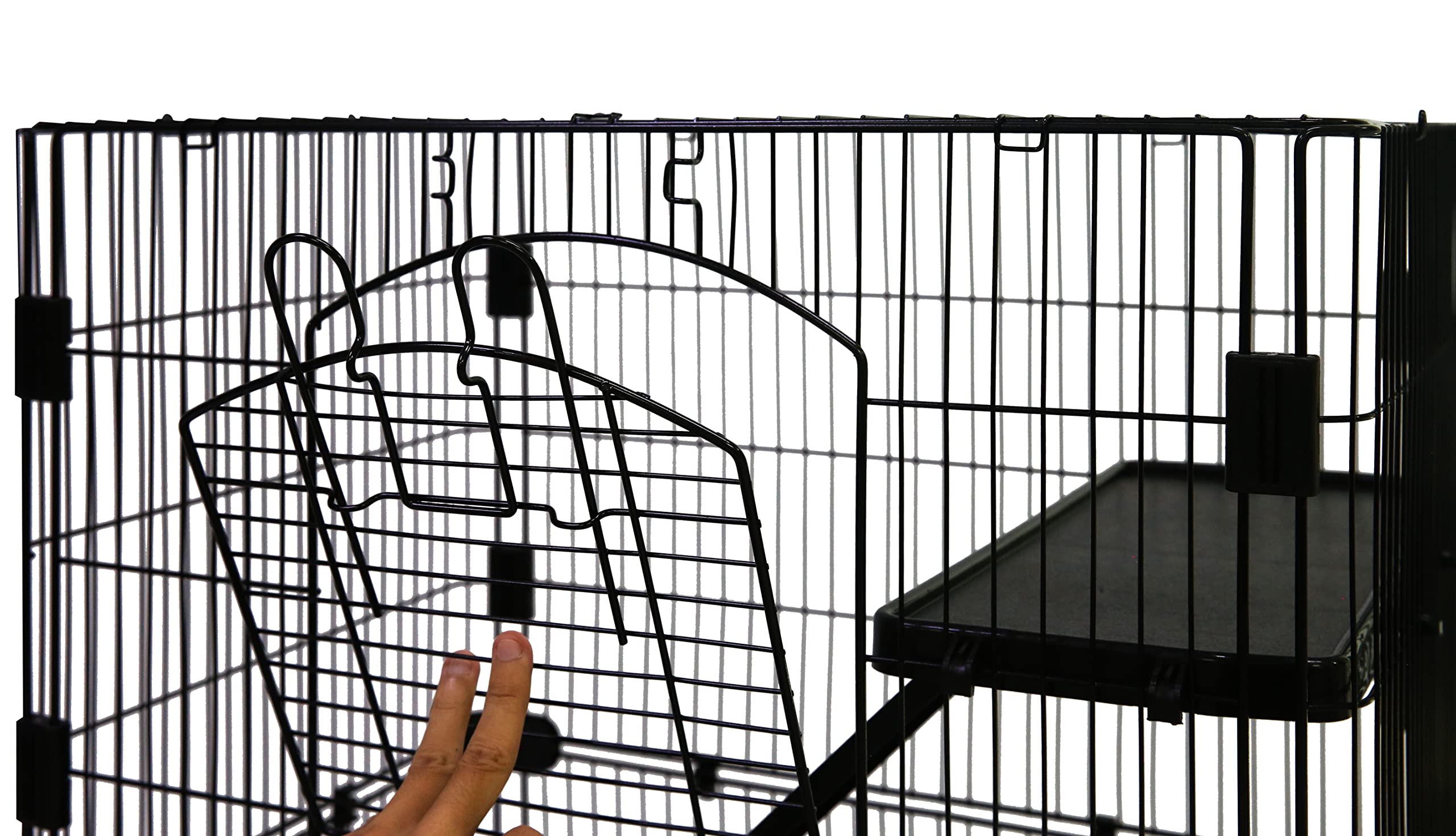 Homey Pet crate in use with a small animal demonstrates space to explore.