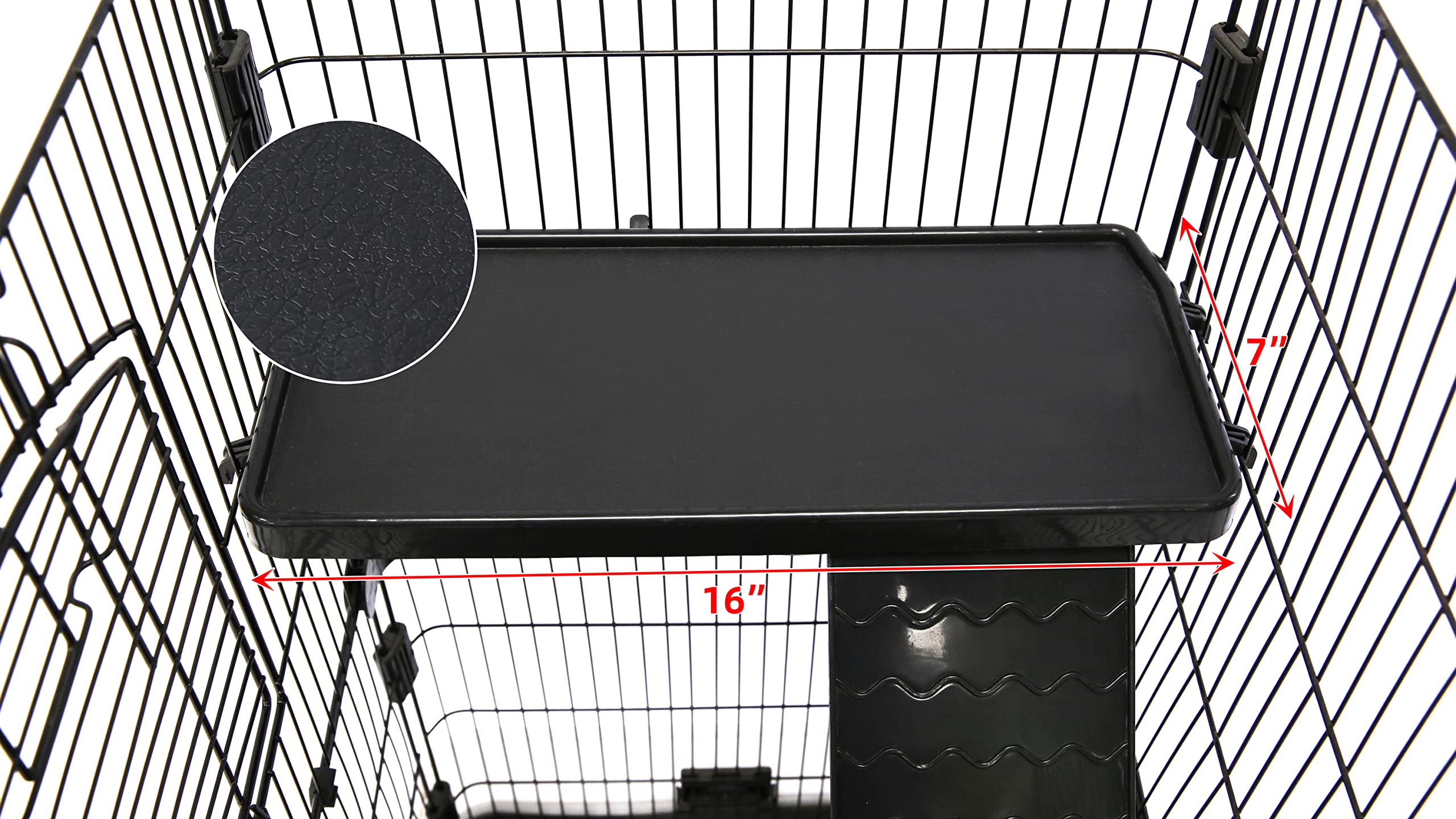 Homey Pet lockable casters enable easy relocation of the cage.