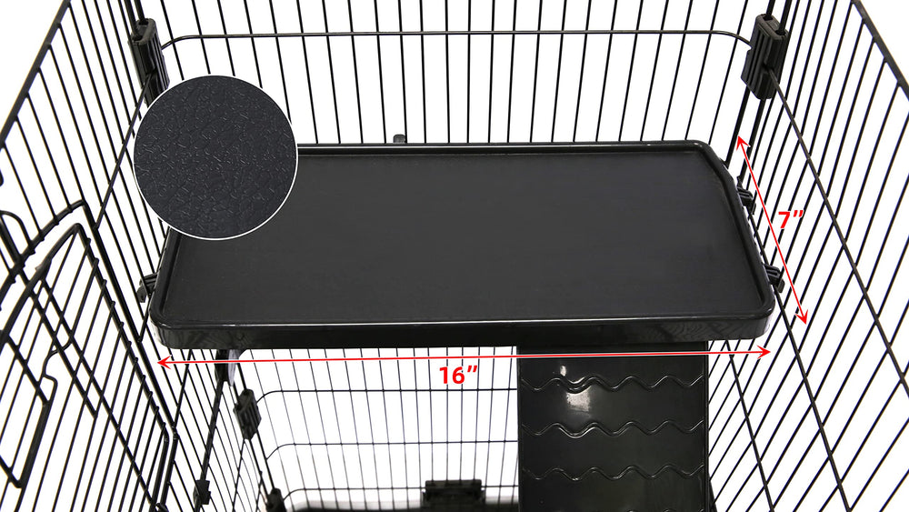Homey Pet lockable casters enable easy relocation of the cage.