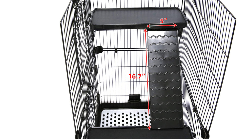 Homey Pet Urine Guard with hygienic mesh helps keep the cage tidy.