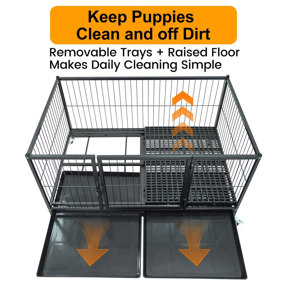 Homey Pet Whelping Box with four wheels for smooth room-to-room mobility