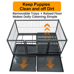 Homey Pet Whelping Box with four wheels for smooth room-to-room mobility