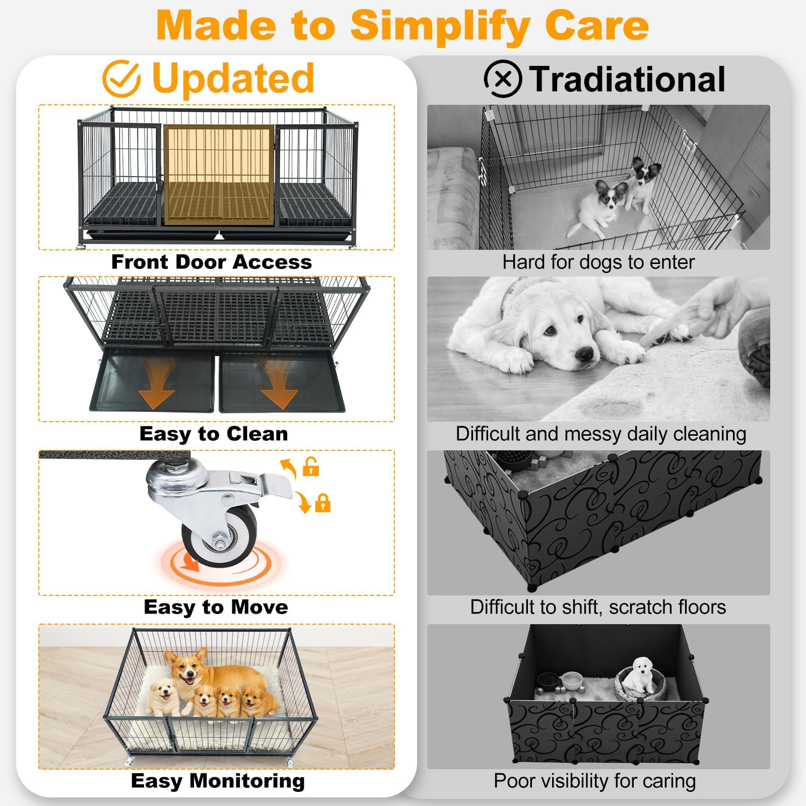 Homey Pet Whelping Box floor grids support hygienic, quick cleaning