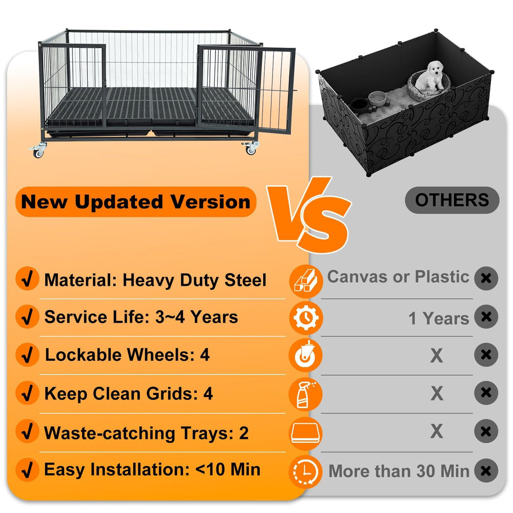 Homey Pet Whelping Box stackable design saves kennel space