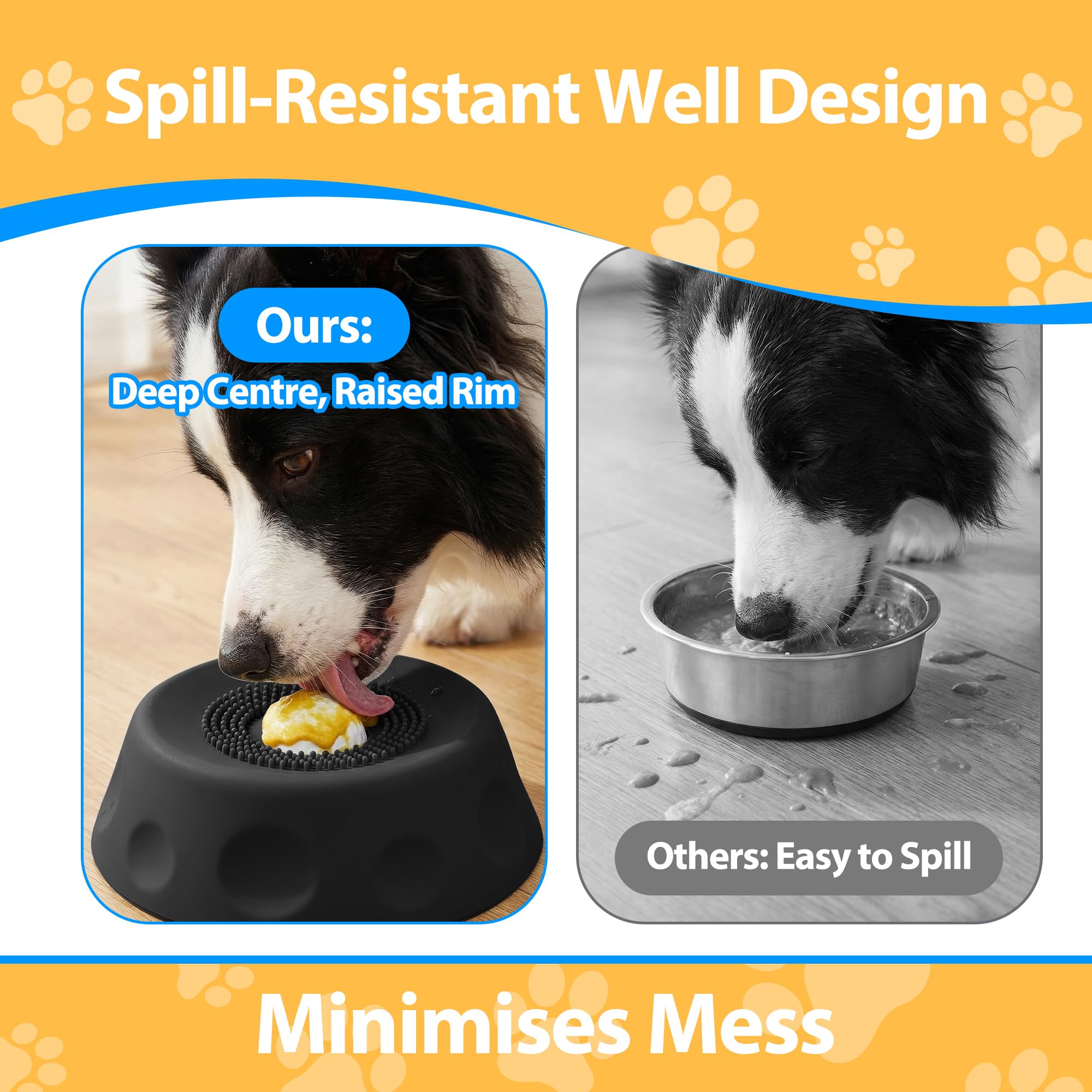Homgaty dog licking bowl slow-feeder setup promotes mindful eating.