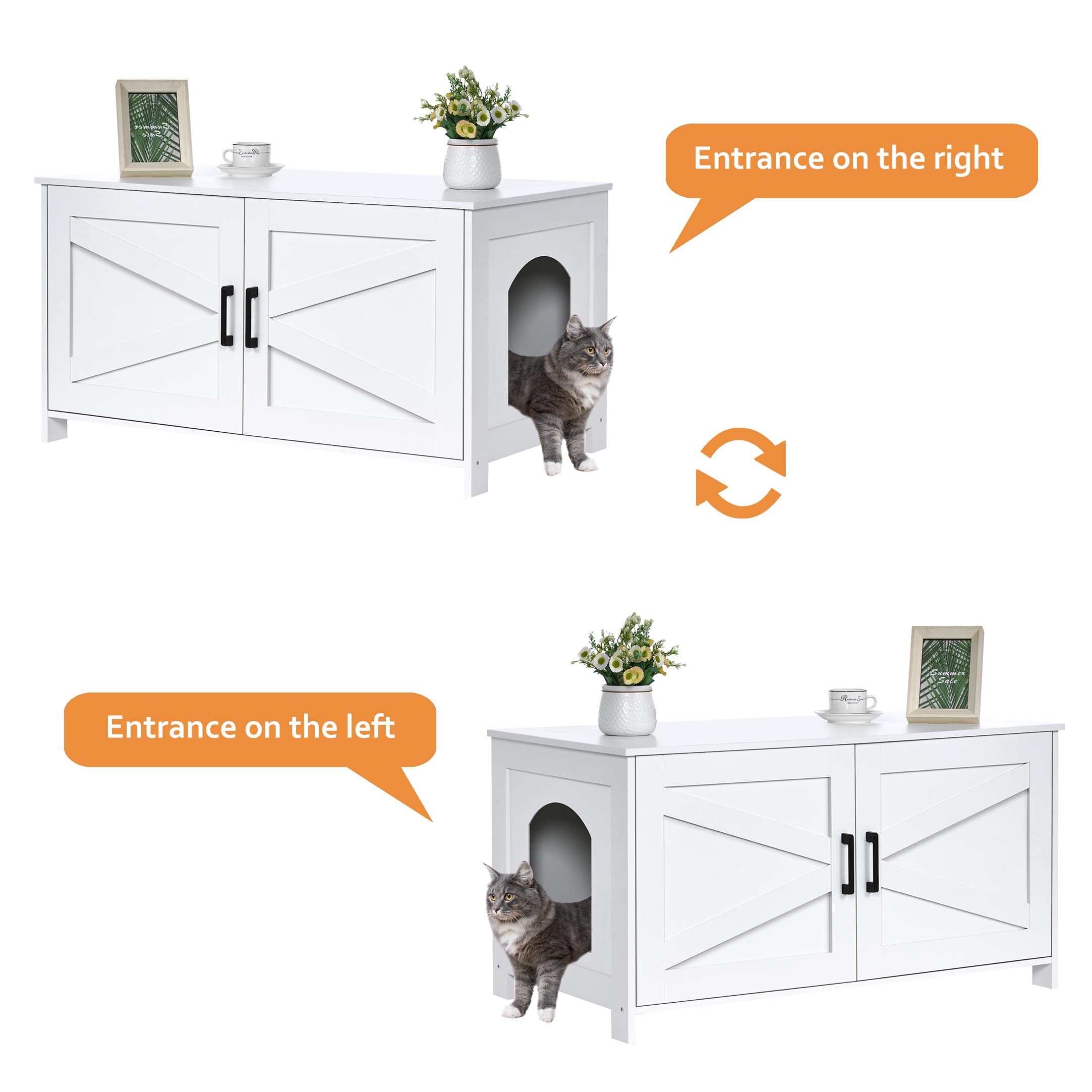 Left entrance option shown for convenient access in the Homhedy enclosure